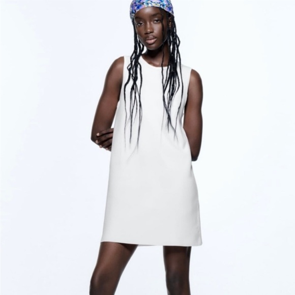 Zara white sleeves less mini dress SZ-S‎ - Picture 1 of 10